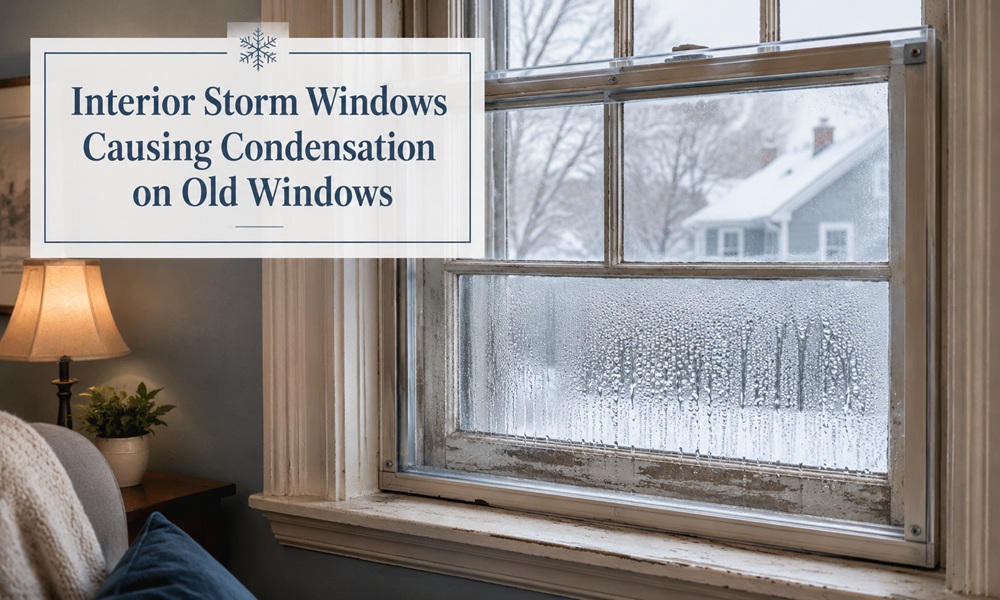 interior storm windows causing condensation on old windows